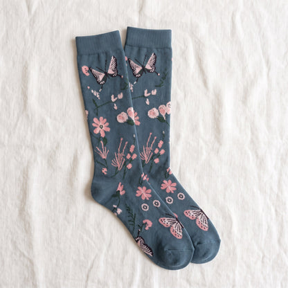 Solemate Floral Navy — Flat lay