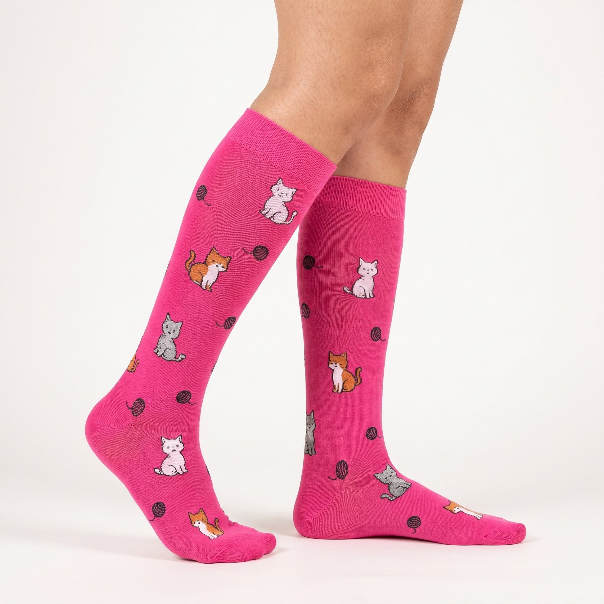 Solemate Kittens Pink — On-leg